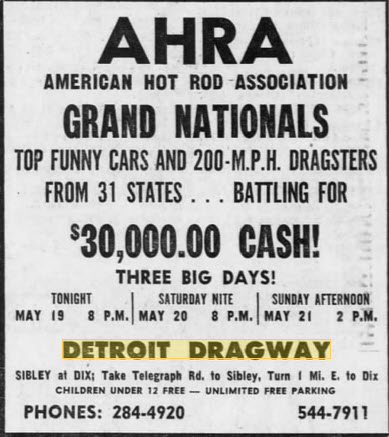 30 grand pot - not bad May 19 1967 Detroit Dragway, Brownstown Twp